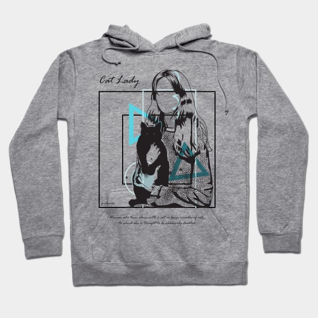 Cat Lady version 9 Hoodie by Frajtgorski